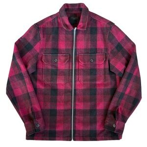 All Saints Red and Black Checkered Jacket